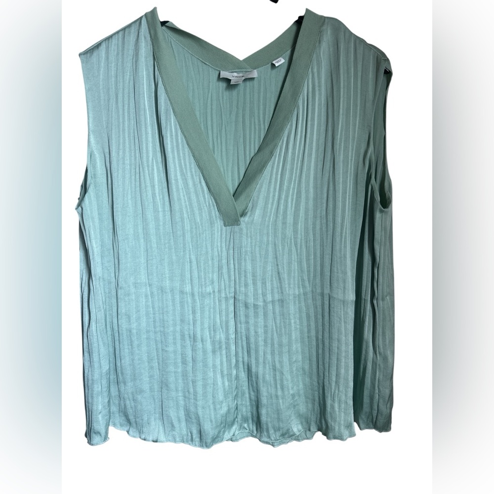 Vince Mint Green V-Neck Blouse M